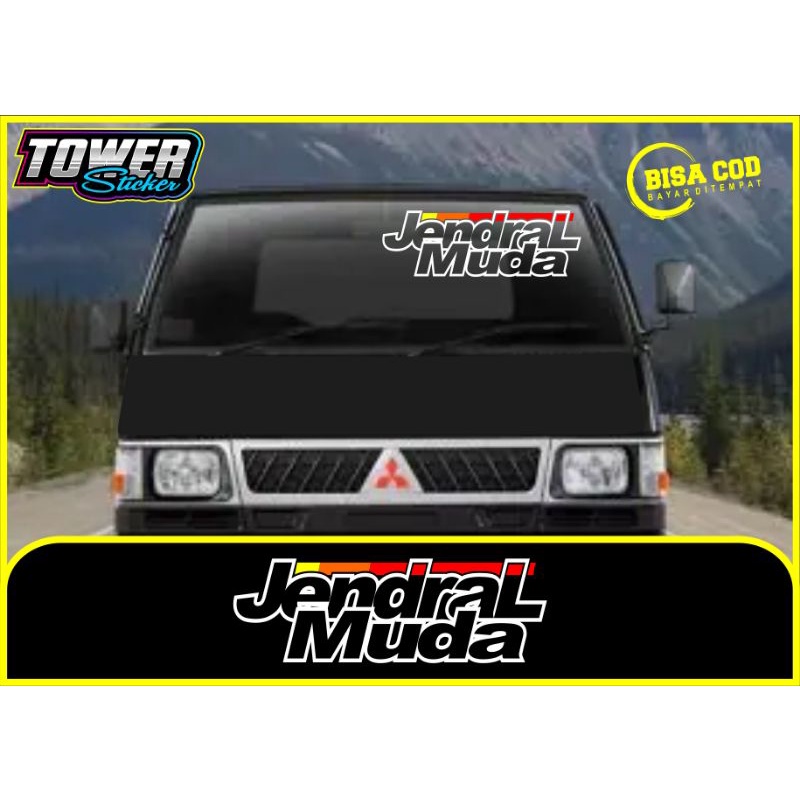 Cutting sticker JENDRAL MUDA buat kabin, kaca mobil pick up, l300, grandmax, truck bahan reflektif d