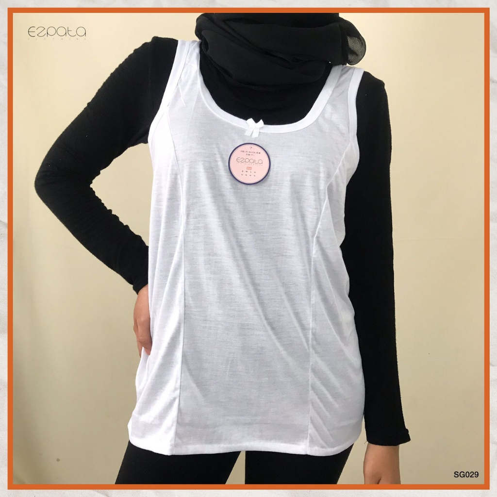 Ezpata Kaos Dalam Singlet Wanita Remaja Renda Polos Ukuran L XL Termurah