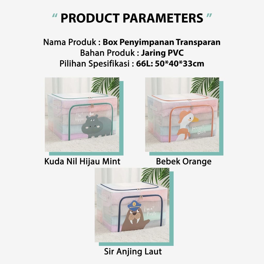 VS BG - Lipat kotak penyimpanan pakaian serbaguna mainan box tahan lembab storage box baju besar organizer