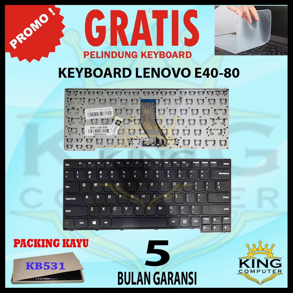 Keyboard Lenovo Ideapad E40-70 E40-30 E40-45 E40-80 E40-81 E41-70 FREE KEYBOARD PROTECTOR