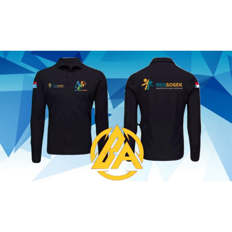 KAOS POLO SHIRT TANGAN PANJANG REGISTRASI SOSIAL EKONOMI // REGSOSEK 2022 // BADAN PUSAT STATISTIKA 