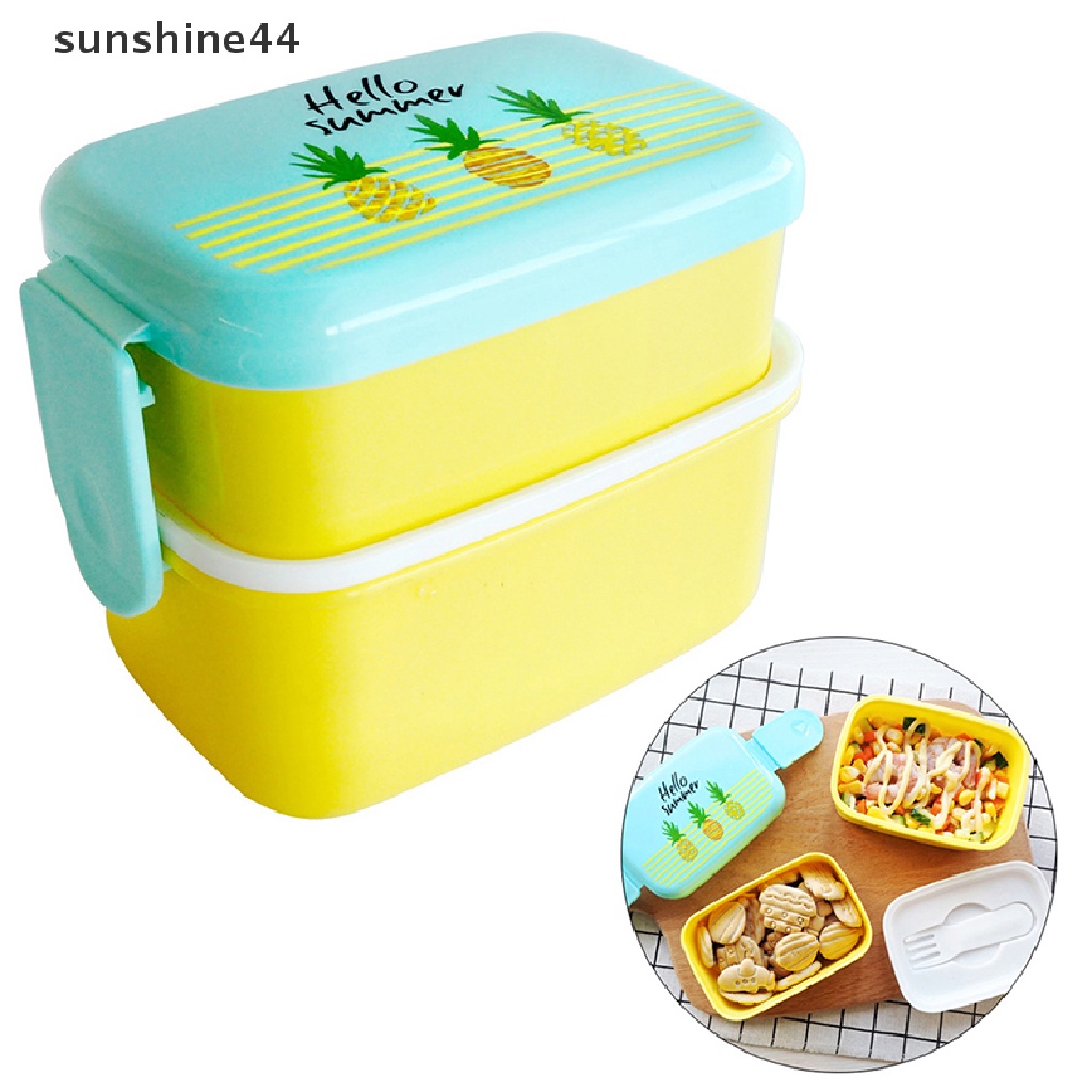 Sunshine Kotak Makan Bento Dua Lapis Microwave Untuk Anak Tk