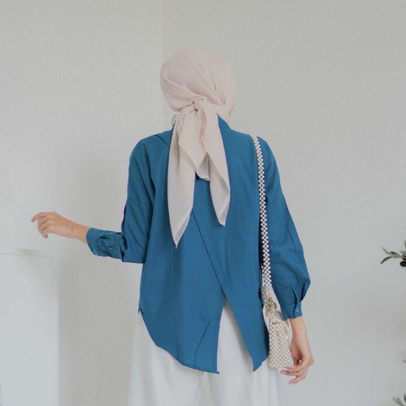 KEMEJA WANITA LINEN OVERSIZE NELKA SHIRT LINEN POLOS