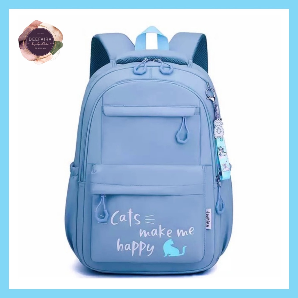 Tas Ransel Anak Perempuan Model Cats Happy Ko1 Tas Sekolah Khusus Untuk Anak SD SMP Dan SMA