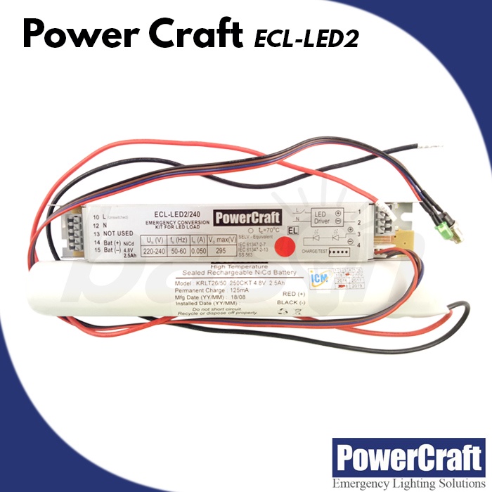 Powercraft ECL LED2/240/4.8/2.5/120M - Inverter - Emergency Converter