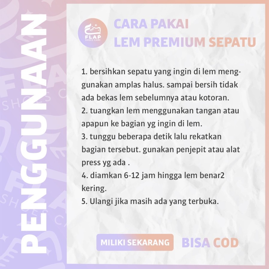Lem Sepatu Flap Shoes Glue Flap Shoes Care Lem Sepatu Super Kuat Original Karet Tahan Air Perawatan Sepatu Bola PVC Karet Kulit Canvas Suede Mesh Rajut Rubber Leather