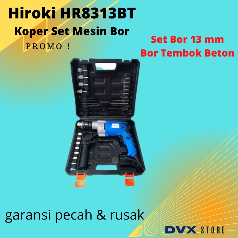 Hiroki HR 8313BT Koper Set Mesin bor set bor 13 mm bor tembok Beton