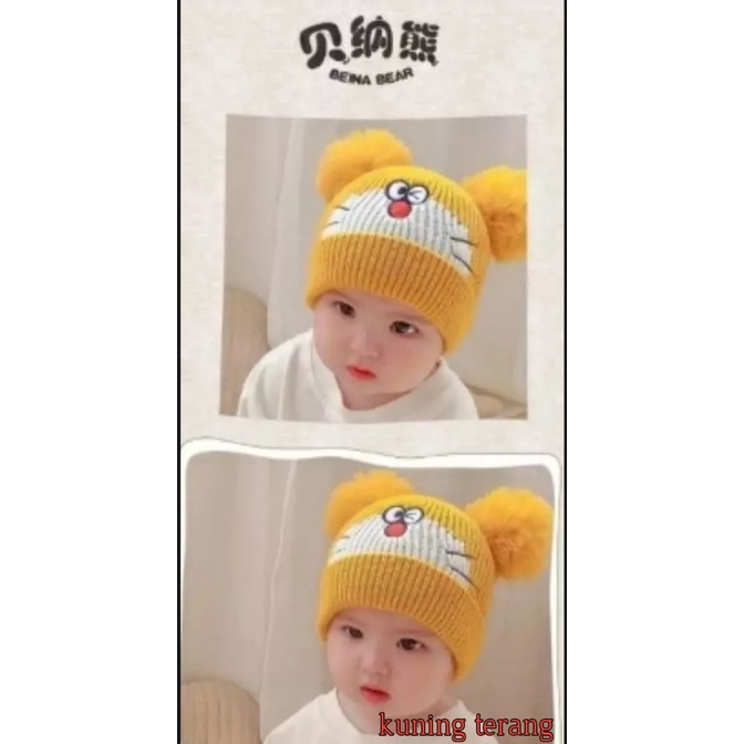 Topi Kupluk Bayi 15 MOONLIGHT- Kupluk Pom-Pom Baby Kids Hat