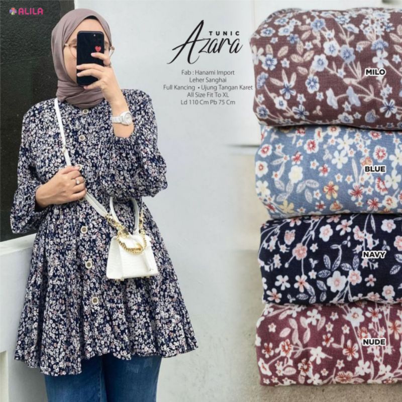 azara tunik motif bunga ori by alila