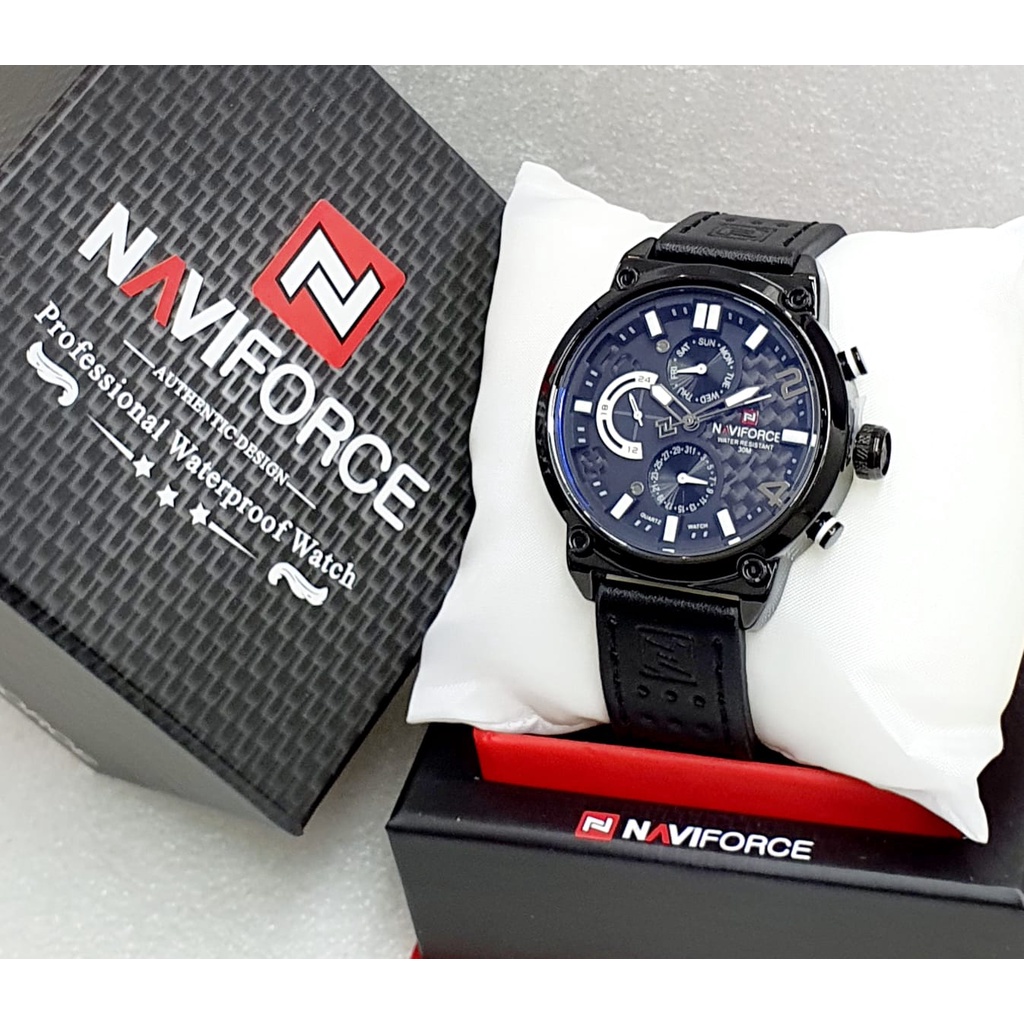 Jam Tangan Pria Naviforce NF9068 / 9068 Kulit Original Garansi
