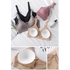 KINDSTORE❤ |  Button-Maternity Nursing Bra Dengan Kancing/Bra Menyusui Postpartum Menyusui Empuk Mulus dengan Bantalan Dapat Dilepas