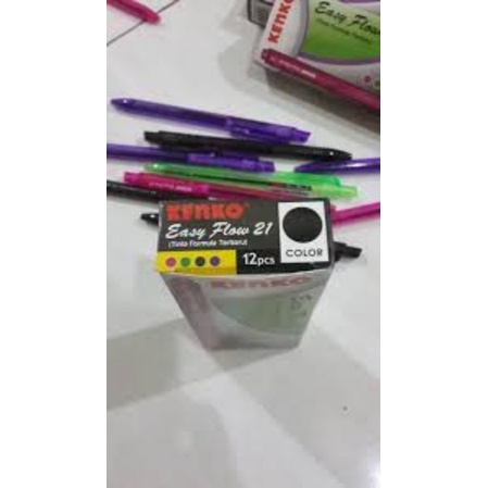 Pulpen Kenko Easy Flow 21 Hitam / Ballpoint Original Kenko