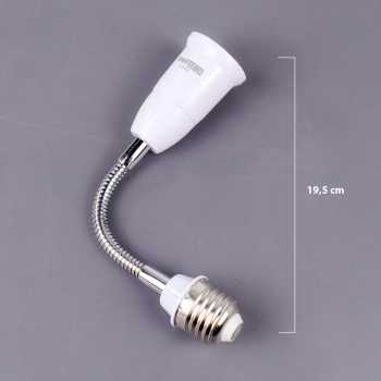 Adapter Soket Lampu Bohlam E27 ke E27 19.5 cm / Fitting Lampu Leher Fleksibel Panjang Bohlam / Adapter Ekstensi Colokan Lampu Stop Kontak / Konektor Fitting Saklar Lampu Adapter Colokan Listrik / Colokan Lampu Bohlam Stop Kontak Steker Saklar Original