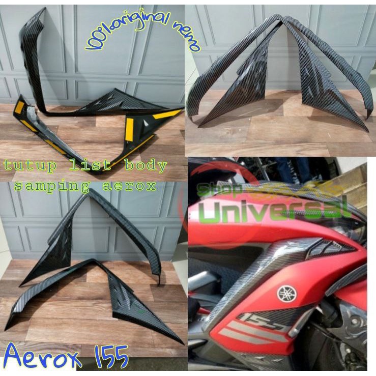 Cover list body depan carbone aerox 155 tutup list body aerox 155