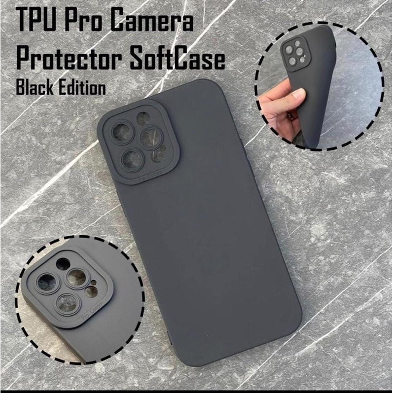 New Softcase/Silikon Pro Camera BLACK Only Realme 3/5/5Pro/6/6pro/7/7Pro/8/9Pro/9Pro Plus/C2/C12/C20/C21/C30/C31/XT Promo By Sen