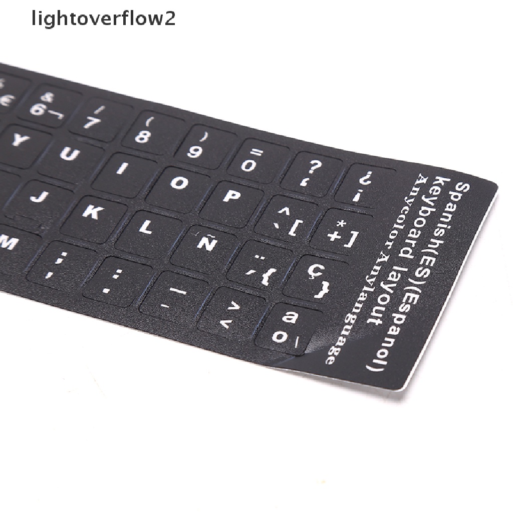 (lightoverflow2) 1pc Stiker Keyboard Standar Spanyol Anti Air Untuk Komputer / Laptop / Notebook