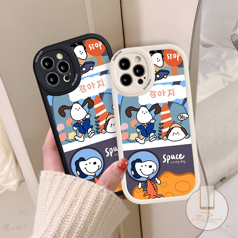 Cartoon Space Snoopy Soft TPU Case Compatible for IPhone 7Plus 8Plus 11 12 13 14 Pro Max XR 6 6s Plus 7 8 Plus X XS MAX SE 2020 11Pro Max Cute Couple Silicone Back Cover