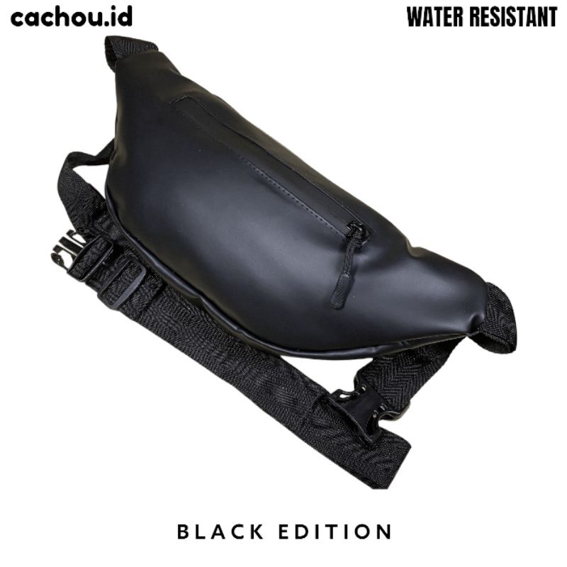 Tas Selempang Pria Cachou Waistbag Pinggang Waterproof Black Edition Westbag Slempang Laki laki Cowok Distro G765