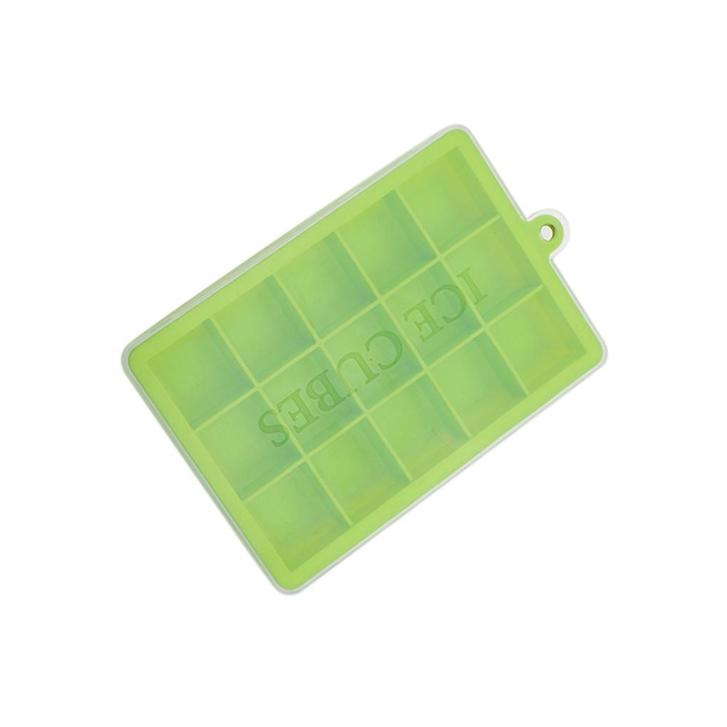 Cetakan Es Batu Tray Rumah Dengan Tutup Silikon Reusable Squared Cubes Cream Moulds Removable Freezer Maker Pembuatan Dapur