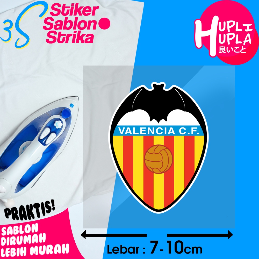Stiker Sablon Setrika Valencia Klub Sepak Bola Liga Spanyol Sticker Emblem Gosok Untuk Baju dan Jers