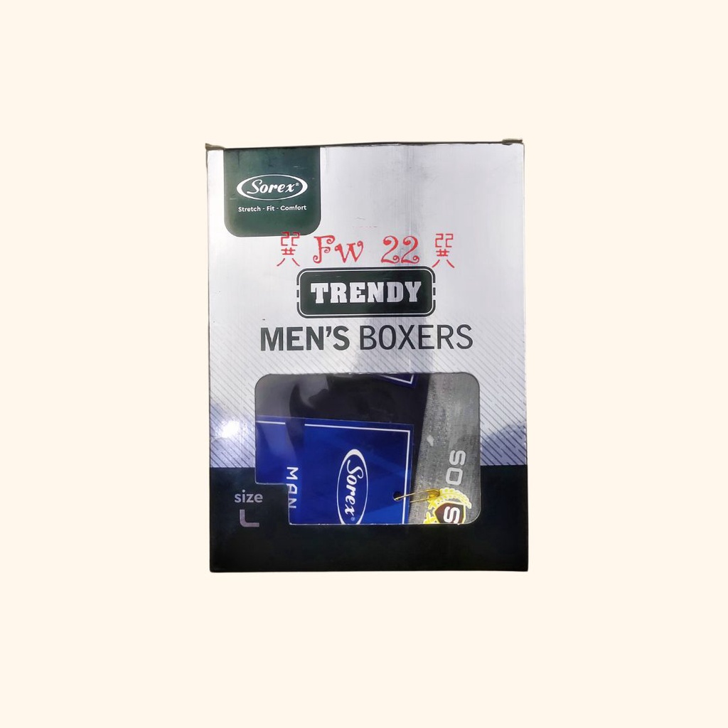 BOXER Pria Sorex 38204 dengan Gaya Modern dan Kasual dengan Bahan Katun Premium yang Lembut dan Adem