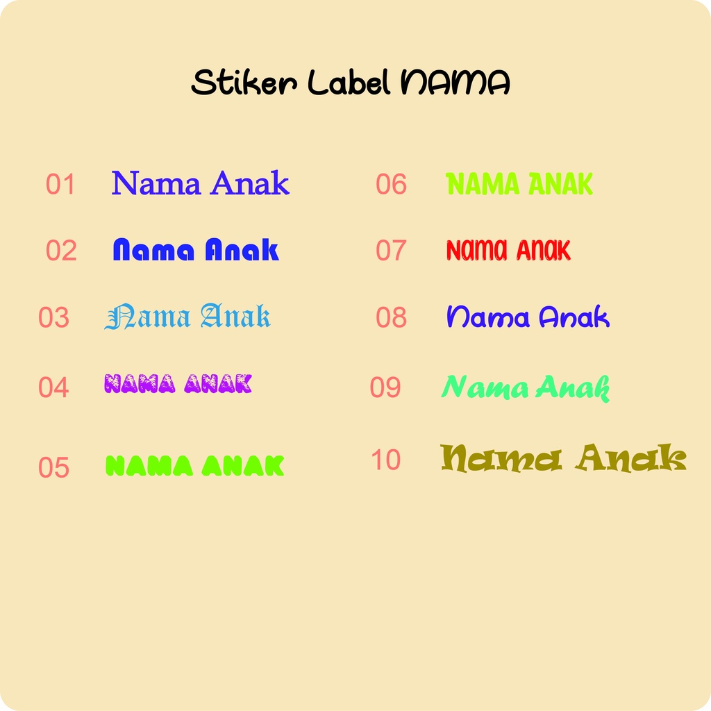 

STIKER LABEL NAMA ANAK BAHAN VINYL TEBAL WATERPROOF HARGA MURAH