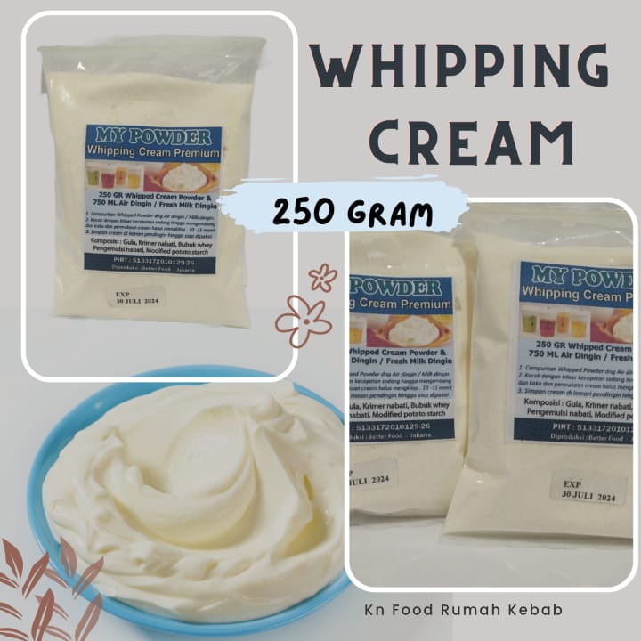 

Bubuk Instan Whipping Cream 250 gram - Whipping Cream Whipped Cream