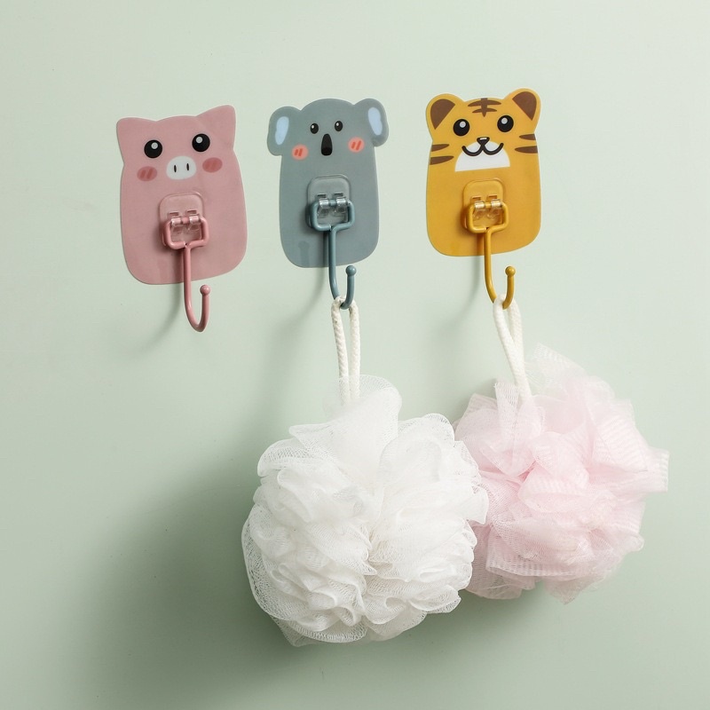 TOKOMUDA HOOK Pengait Gantung Superglue Karakter Lucu Koala Piggy Panda Tiger LG48