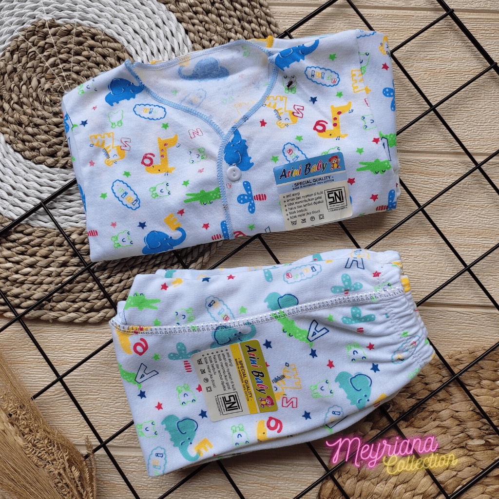 6 PCS Baju Celana Bayi Baru Lahir Setelan 3 Baju Bayi Panjang 3 Celana Panjang Pempers Bayi Newborn 0 - 3 Bulan Meyriana Collection