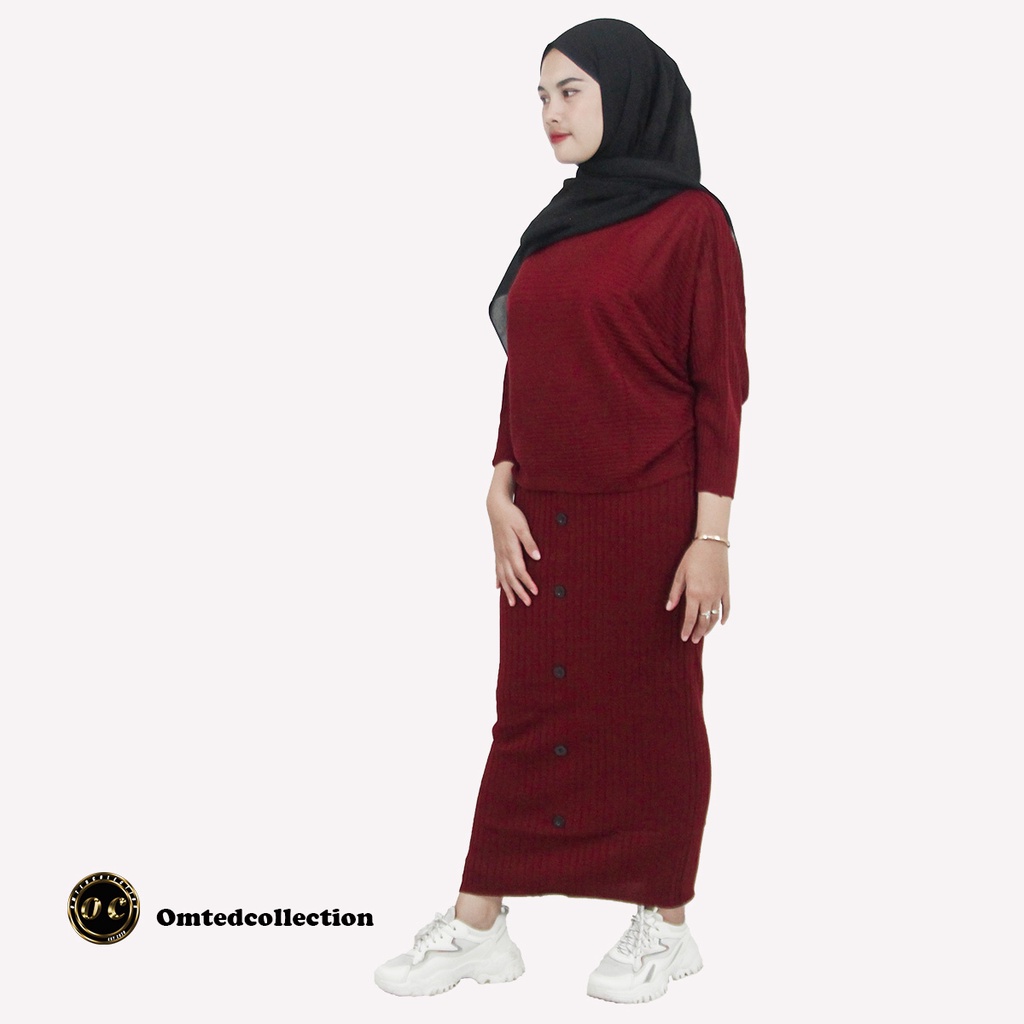 Setelan wanita dewasa / Oneset rajut rok dan sweater bahan premium banyak pilihan warna