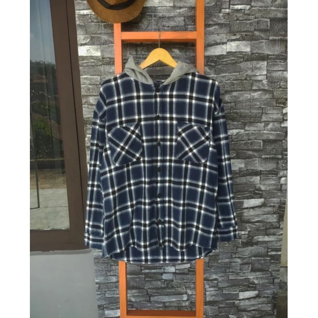 Kemeja Flannel Hoodie by FRJ Jeans