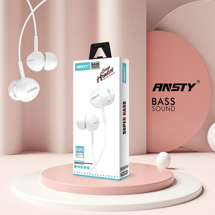 HEADSET EARPHONE HANDSFREE ANSTY E-001 MEGABASS