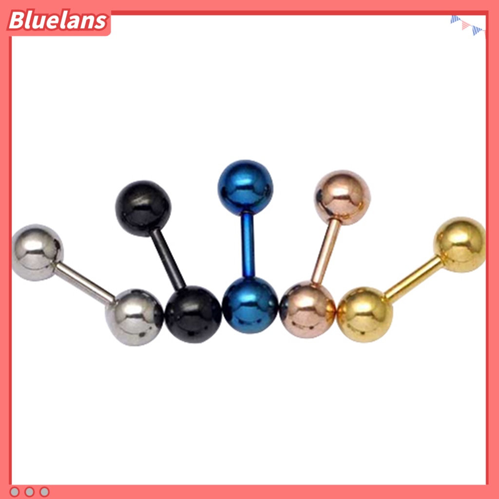 Bluelans Ear Studs Simple Wear-resistant Men Punk Ball Barbell Earrings