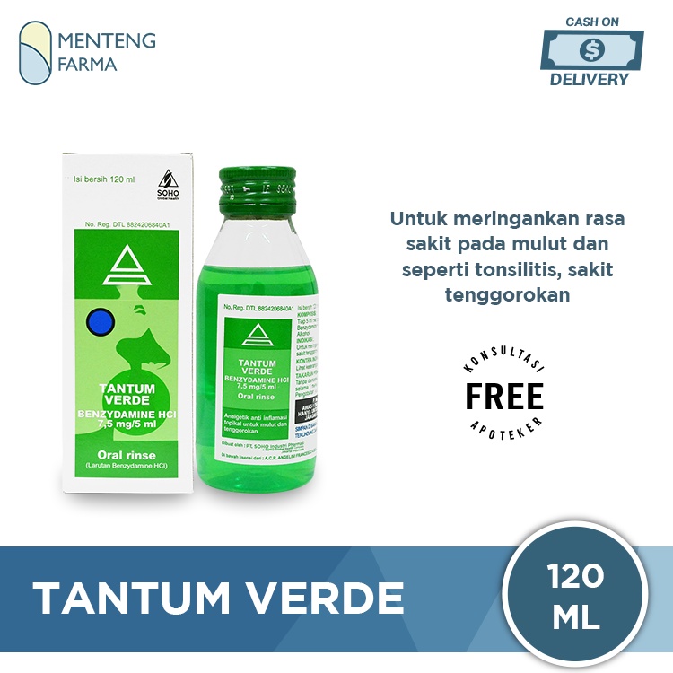 Tantum Verde Oral Rinse 120 mL - Obat Kumur Mulut dan Tenggorokan