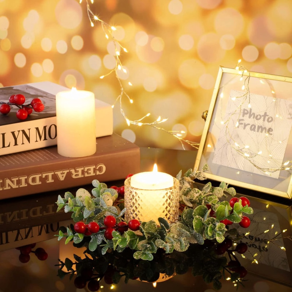 Ornamen Karangan Bunga berry Merah Untuk Dekorasi Natal