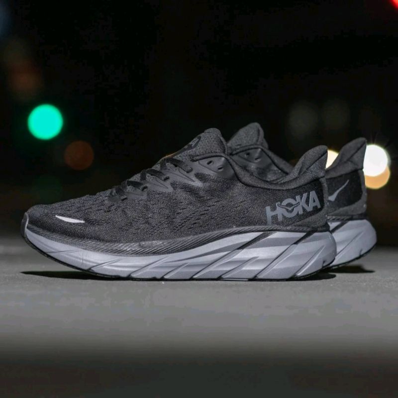 Hoka Clifton 8 Black Black Grey Original