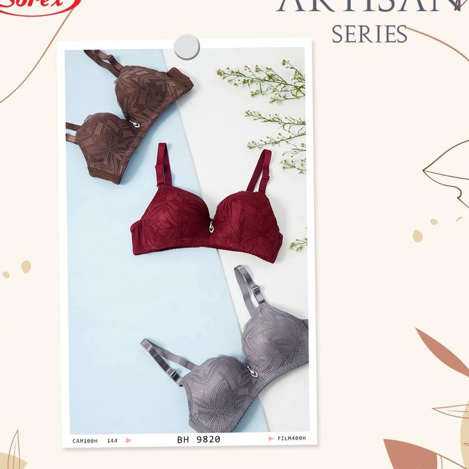 Terbaru Sorex Bra Busa Sedang Tanpa Kawat Kait 2 Cutting 3/4 Brukat Artisan Setara Cup B-C Harian BH
