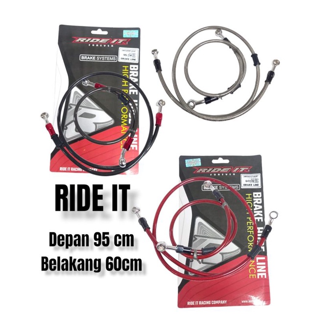Selang Rem Ride it satu set(1set depan belakang) kabel rem ride it universal depan belakang untuk mo