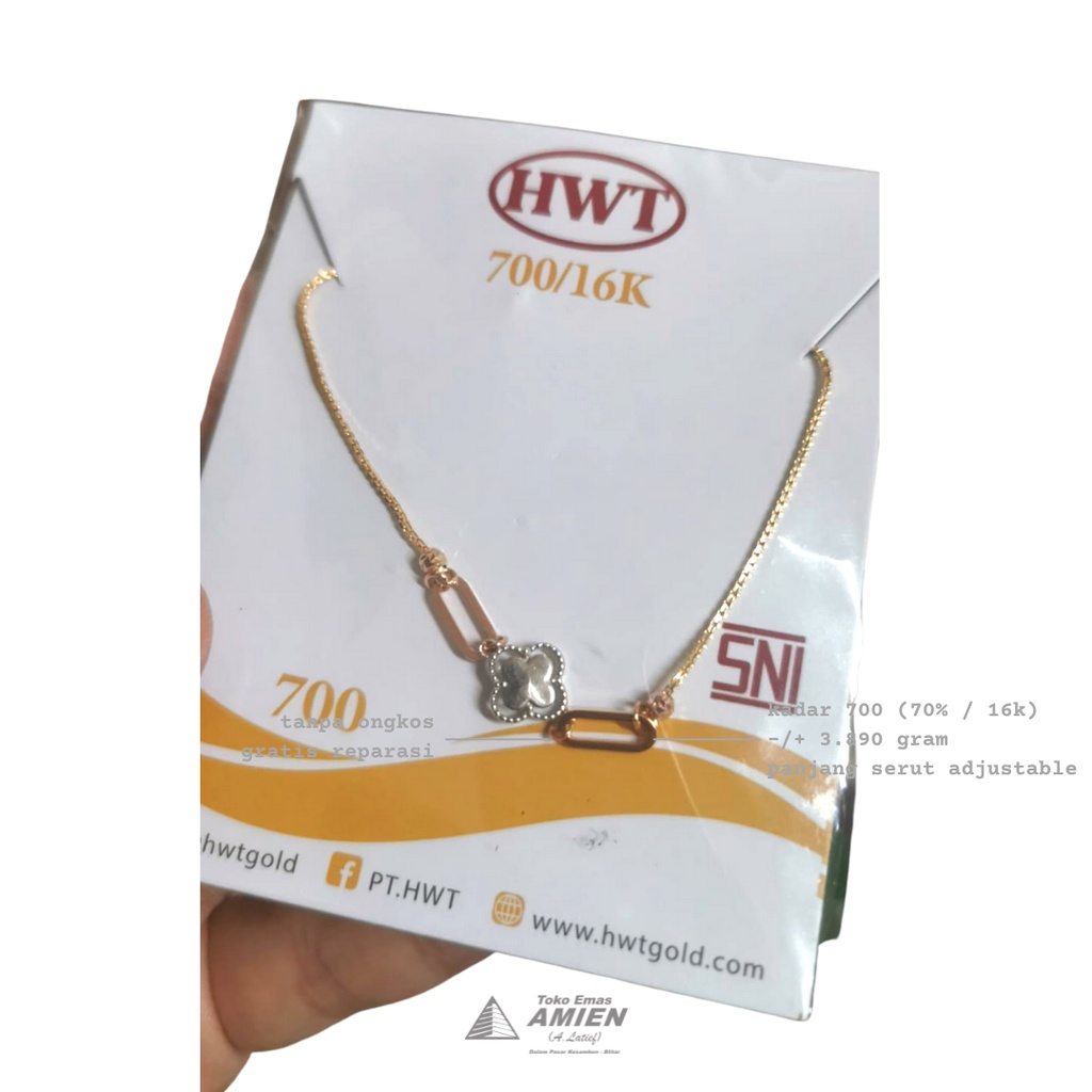 Toko Emas Amien Gelang Emas Asli HWT Kadar 700 (70% / 16K) 3.890 Gram - Bracelet Serut Fashion Bunga