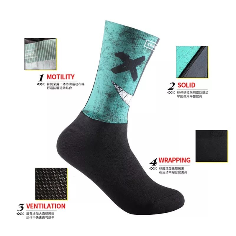 SPORCKS DEMON COMPRESSION SOCKS KAOS KAKI SEPEDA LARI TRIATHLON RUN