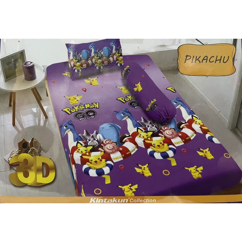Seprai Motif Pikachu Ungu merk Kintakun