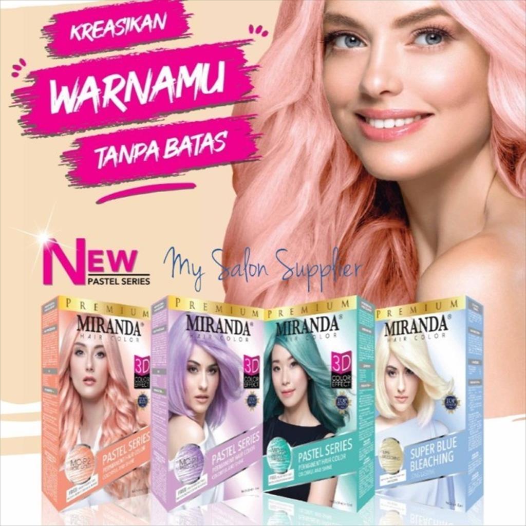 Miranda Permanent Hair Color Pastel Series | Pewarna Rambut | Blue Bleaching | Cat Rambut Miranda