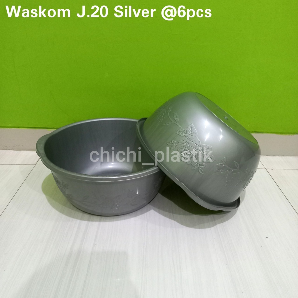 Isi 6 PCS!! Waskom Jerman 20 Silver /Waskom Plastik/Waskom berkatan / Bak cuci