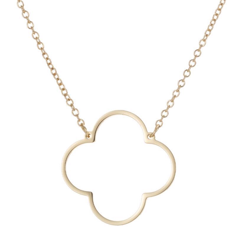 Kalung Rantai Klavikula Desain Daun clover Gaya Jepang Dan Korea Selatan Untuk Wanita
