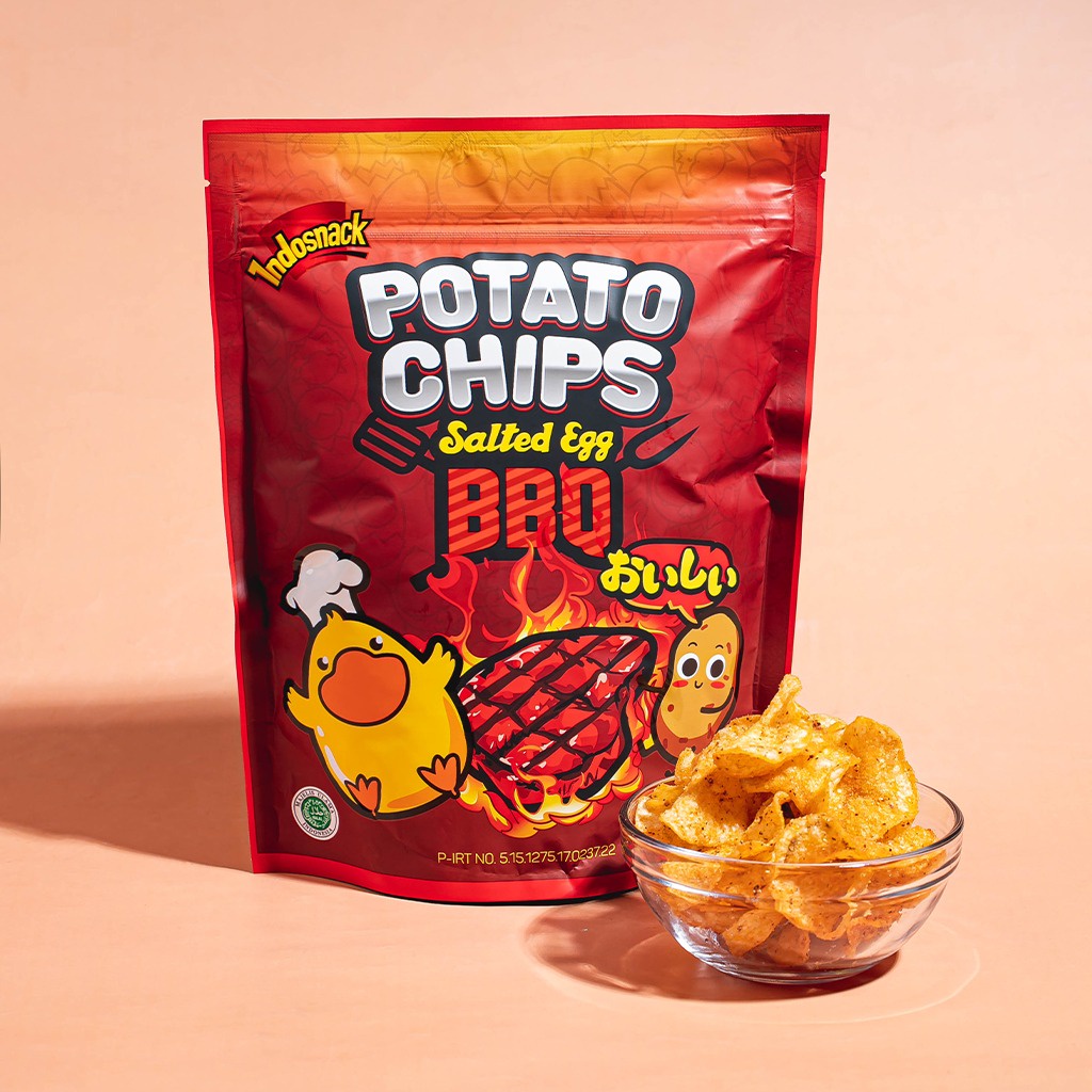 

INDOSNACK POTATO CHIPS SALTED EGG BBQ 100 GR, INDOSNACK POTATO CHIPS SALTED EGG GREEN CHILLI 100 GR, INDOSNACK POTATO CHIPS ORIGINAL 50 GR