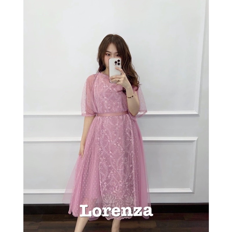 3 UKURAN DRESS LORENZA FASHION PAKAIAN WANITA GAUN DRESS 2IN1 INNER DAN OUTER / ELOISE SET DRESS  NATALAN / ELOISE