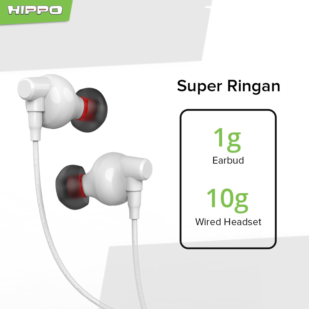 Hippo Earphone Toraz2 Super Bass Jack 3.5 mm Wired Handsfree Android Original Earbuds Headset