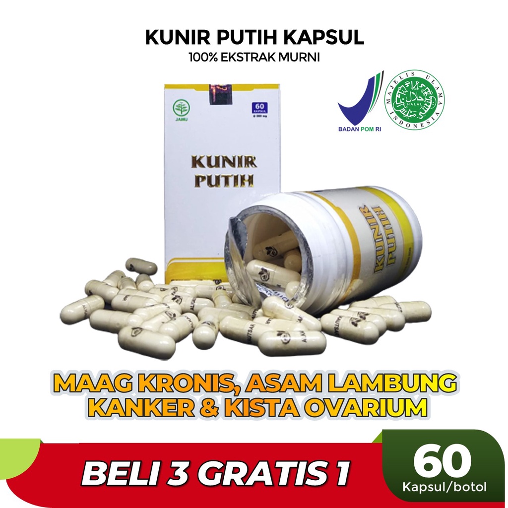 Jual Kunir Putih Kapsul 100 Ekstrak Kunyit Putih Asli Standar Bpom Dan Halal Mui Shopee Indonesia 3125