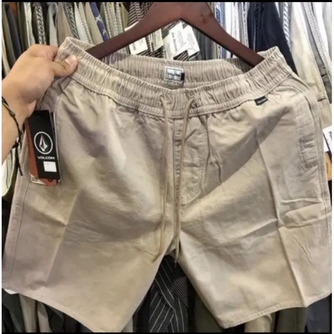 CELANA PENDEK PRIA WANITA BOARDSHORT SHORTPANTS PREMIUM SANTAI-CREAM