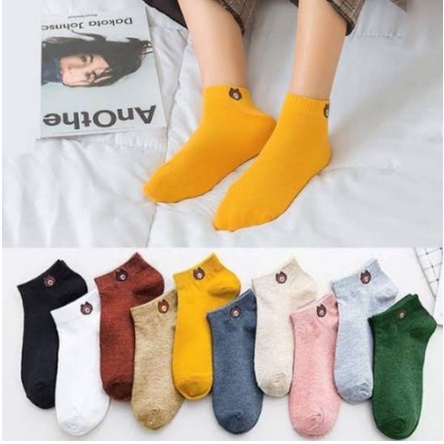 Kaos Kaki Pria Wanita Motif Beruang Kaos Kaki Semata Ankle Socks (Termurah)